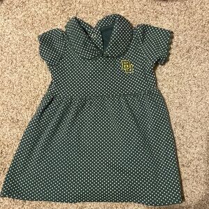 Green Polka Dot Baylor University Toddler Dress